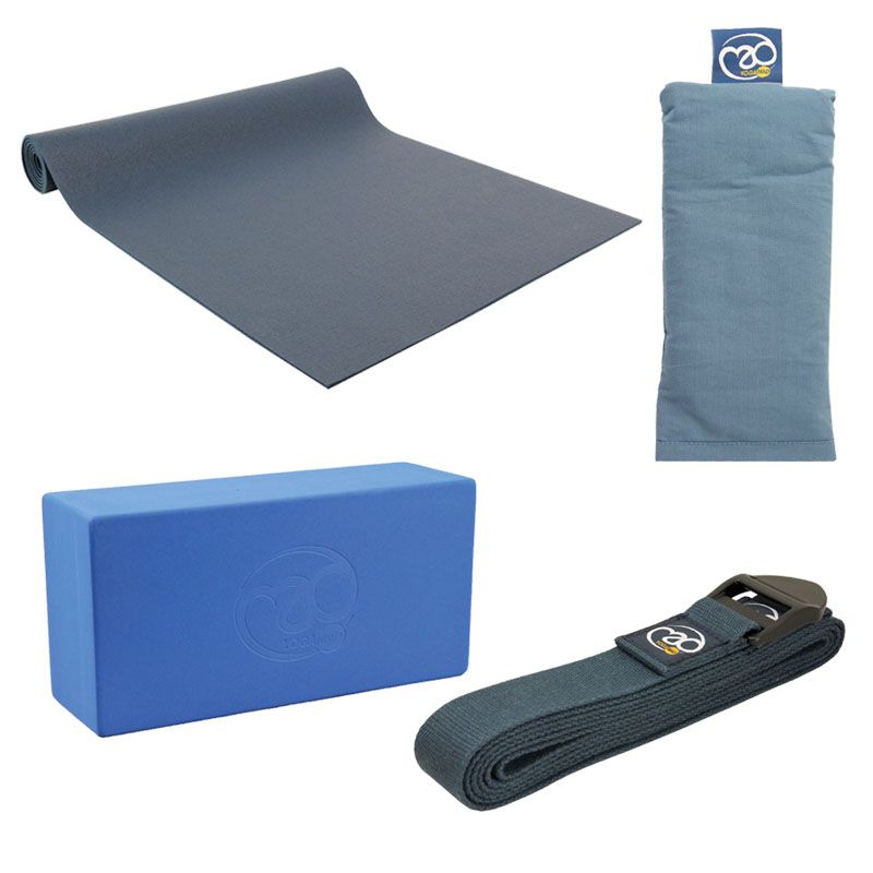 Yoga sportset deluxe met yoga mat, blok, riem en oogkussen Yoga sportset deluxe met yoga mat, blok, riem en oogkussen