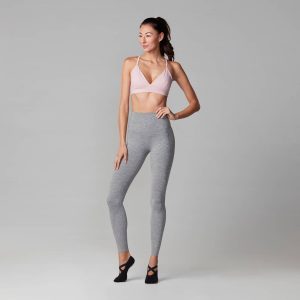 Sportlegging high waste in heather grey op Yoga-Pilatesshop