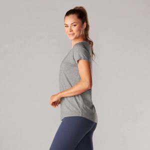 Breidt je kledingkast uit met het sportshirt Cap Sleeve Heather Grey