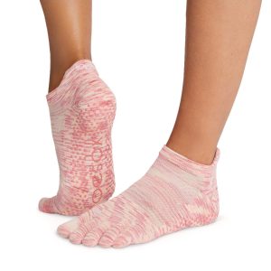 Koop nu de Roze Antislip Sokken Low Rise Met Tenen Power van ToeSox Bij Yoga-Pilatesshop