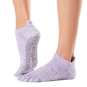 Antislip Sokken Low Rise Met Tenen Heather Purple - ToeSox