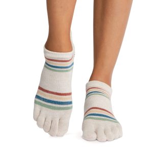 Antislip Sokken Low Rise Met Tenen Vintage Rainbow - ToeSox