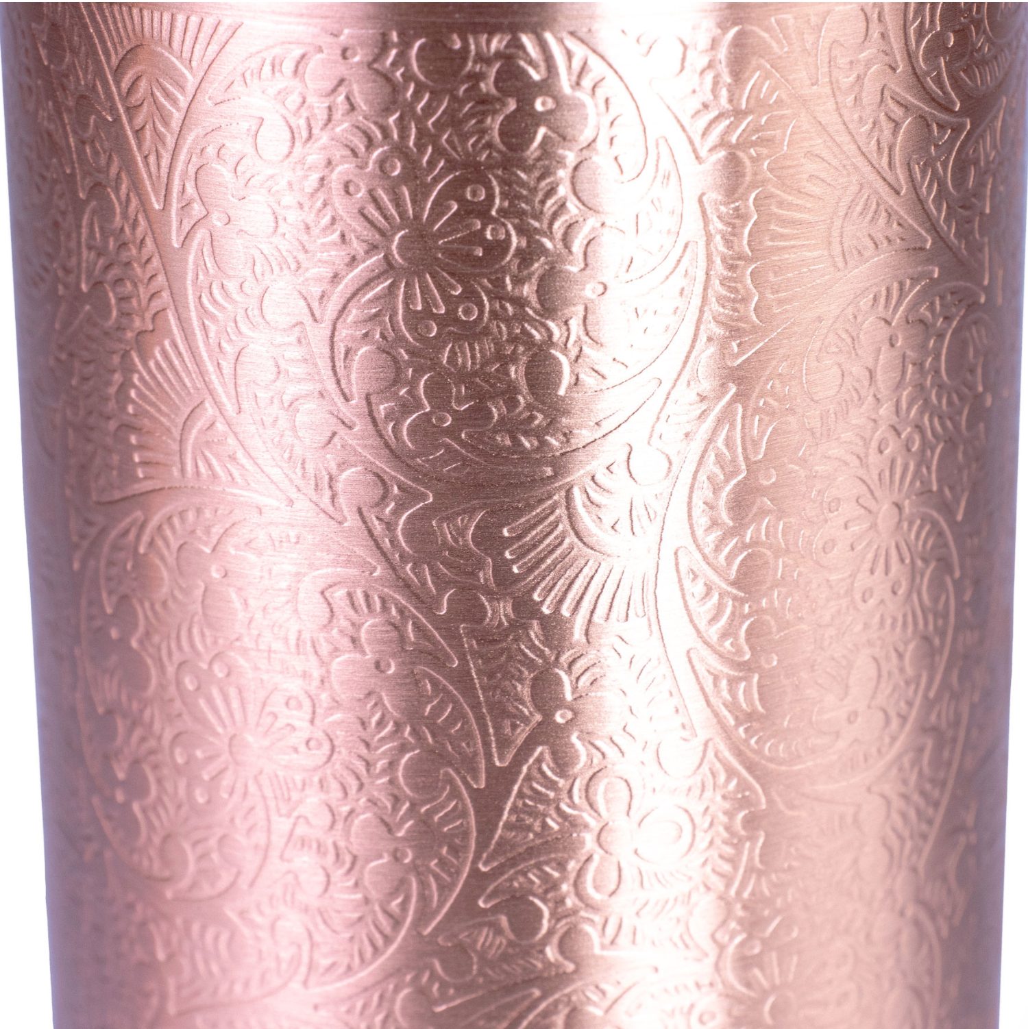 Koperen Drinkfles - Bloemen Detail Koperen Drinkfles - Bloemen