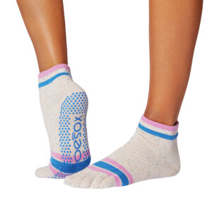 Antislip Sokken Ankle Met Tenen Paradise Navy Stipe - ToeSox