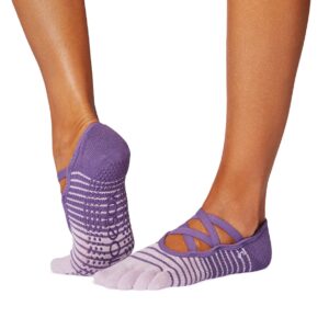 Antislip Sokken Elle met Tenen Grape Stripe - ToeSox